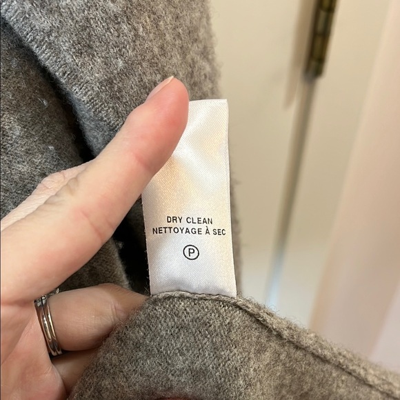 Raffi Greige Wool Yak Long Open Front Shrug with Waterfall Collar - Size Small - Picture 15 of 15